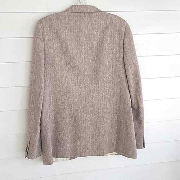 Marshall Field's Country Vintage Tan Herringbone Blazer Pencil 2 PC Skirt Set 8 - Picture 8 of 13